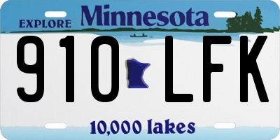 MN license plate 910LFK