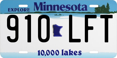MN license plate 910LFT