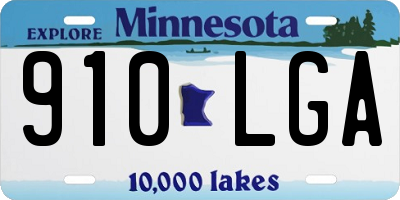 MN license plate 910LGA
