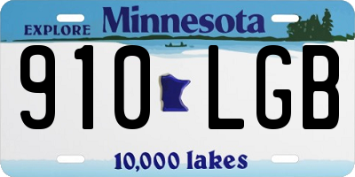 MN license plate 910LGB