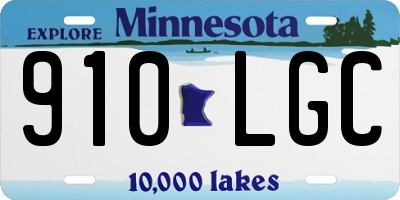 MN license plate 910LGC