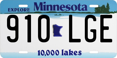 MN license plate 910LGE