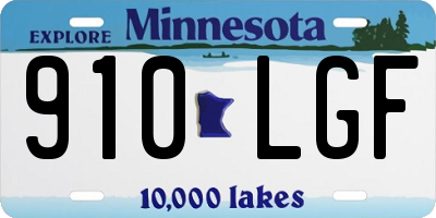 MN license plate 910LGF