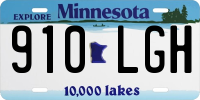 MN license plate 910LGH
