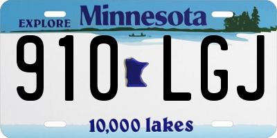 MN license plate 910LGJ