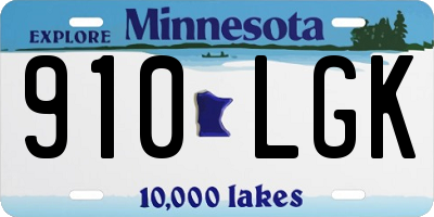 MN license plate 910LGK