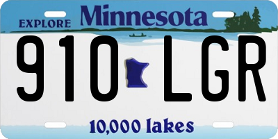 MN license plate 910LGR
