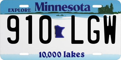 MN license plate 910LGW