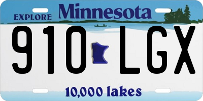 MN license plate 910LGX