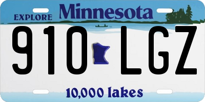MN license plate 910LGZ