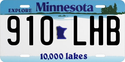 MN license plate 910LHB