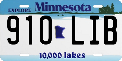MN license plate 910LIB