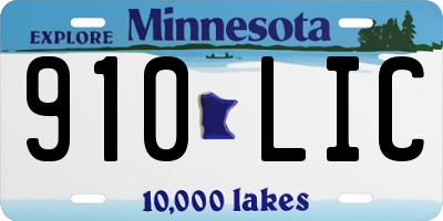 MN license plate 910LIC