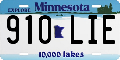 MN license plate 910LIE