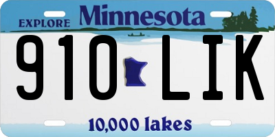 MN license plate 910LIK