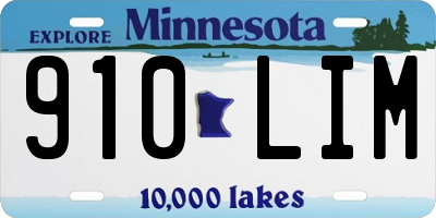 MN license plate 910LIM