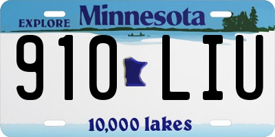 MN license plate 910LIU