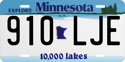 MN license plate 910LJE