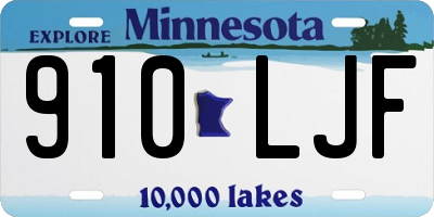MN license plate 910LJF