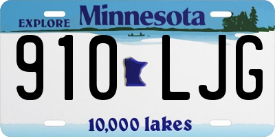MN license plate 910LJG