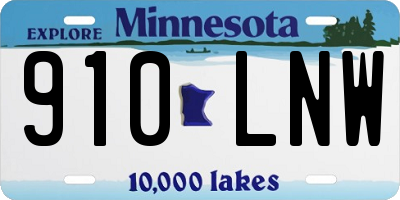 MN license plate 910LNW