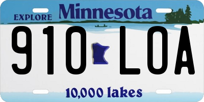 MN license plate 910LOA