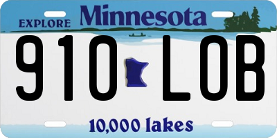 MN license plate 910LOB