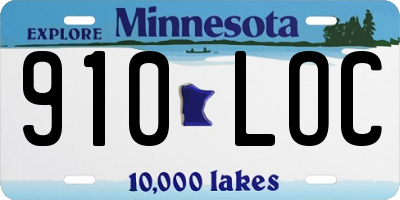 MN license plate 910LOC