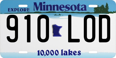 MN license plate 910LOD