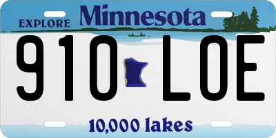 MN license plate 910LOE