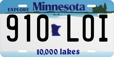 MN license plate 910LOI