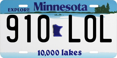 MN license plate 910LOL