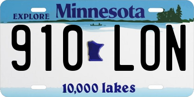 MN license plate 910LON