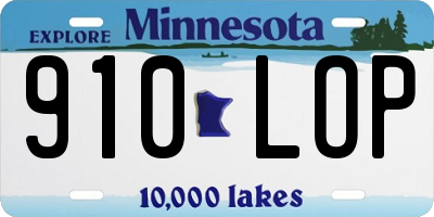 MN license plate 910LOP