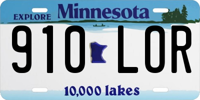MN license plate 910LOR