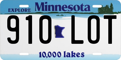 MN license plate 910LOT