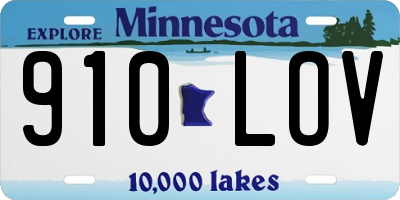 MN license plate 910LOV