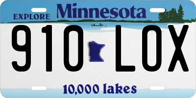 MN license plate 910LOX