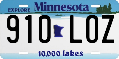 MN license plate 910LOZ
