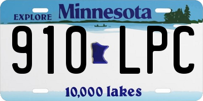 MN license plate 910LPC