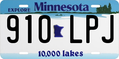 MN license plate 910LPJ