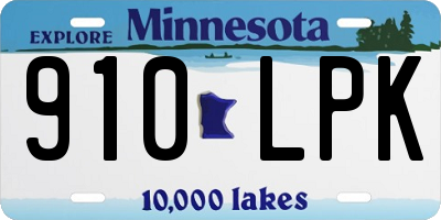 MN license plate 910LPK