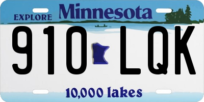 MN license plate 910LQK