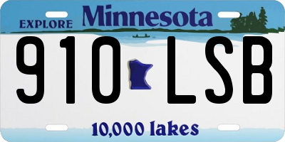 MN license plate 910LSB