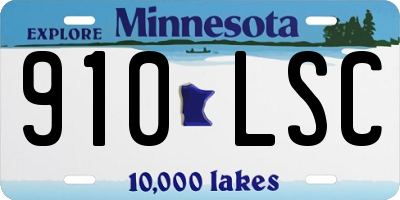 MN license plate 910LSC