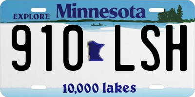 MN license plate 910LSH