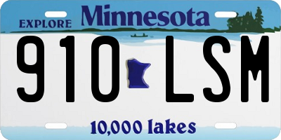 MN license plate 910LSM