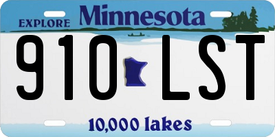 MN license plate 910LST