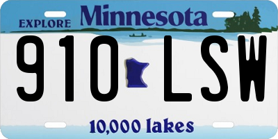 MN license plate 910LSW