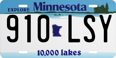MN license plate 910LSY